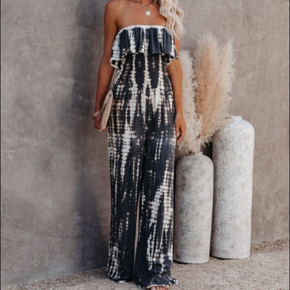 NWT Smocked Tie Dye Jumpsuit